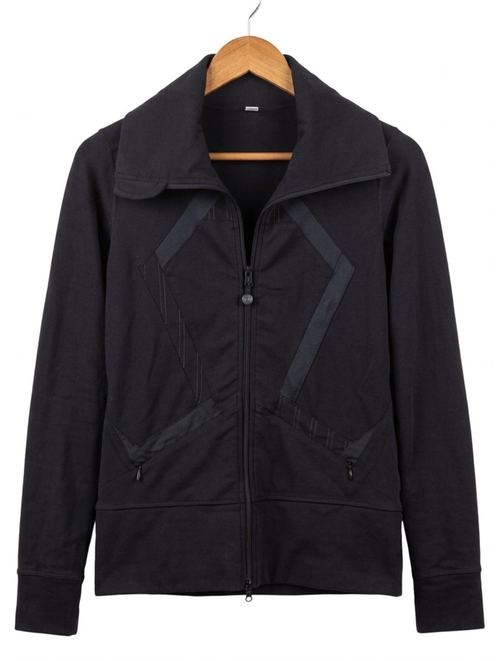 Lululemon Origami In Stride Black Full Zip High Neck Jacket Size 6